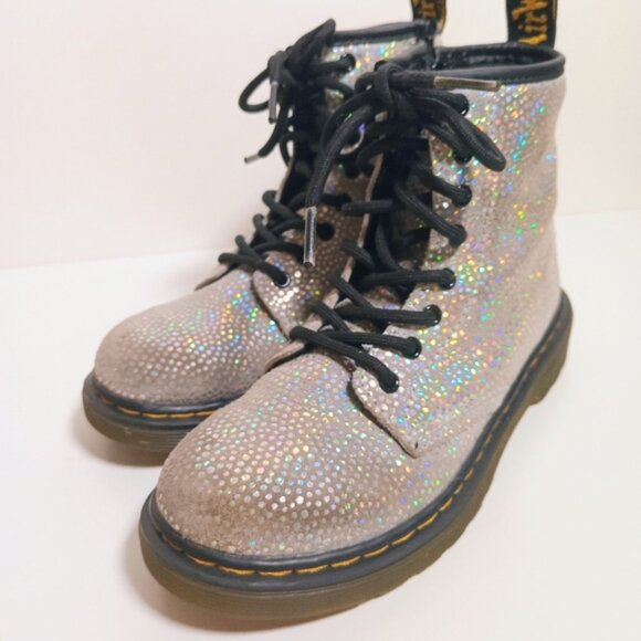 Dr. Martens 1460 8 Eye Iridescent Spot Metallic Suede Boots Girls Size 1 - Picture 5 of 10